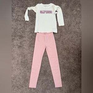 GAP Kids Cream Top and Pink Bottom Set